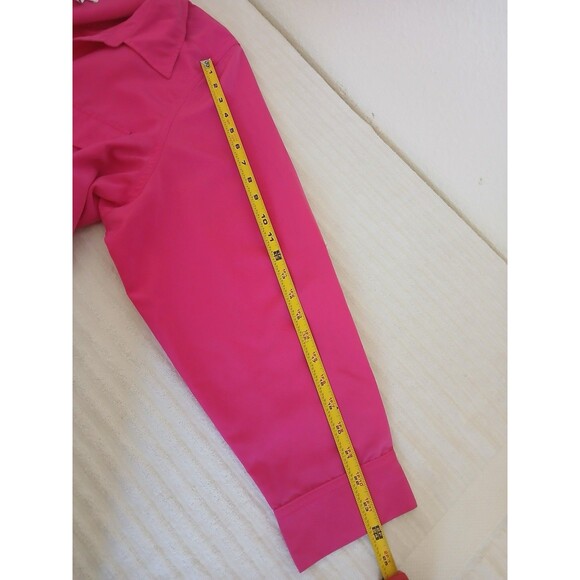 D.&Co Womens Blouse Tunic Pink roll-tab sleeve button shirt pockets 3X Office - Picture 13 of 16